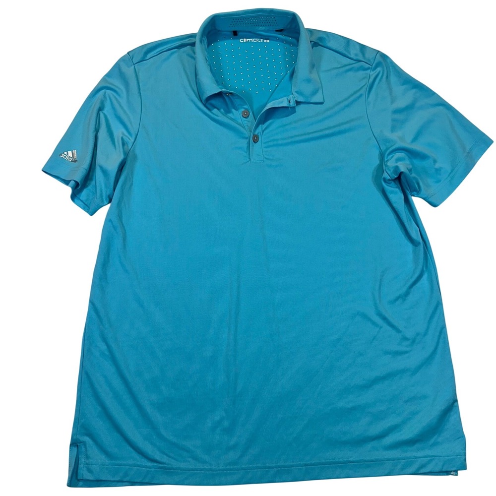 Adidas Climachill Golf Polo Shirt Mens XL Bright Blue Short Sleeve Athletic Tee